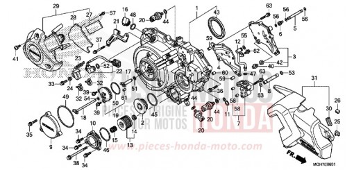PANNEAU CARTER-MOTEUR D. (VFR1200XD/XDA/XDL/XDS) VFR1200XDF de 2015